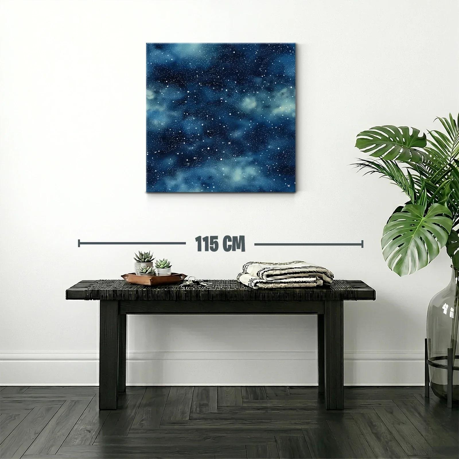 Cuadro abstracto con cielo estrellado en tonos azules — miniatura 2