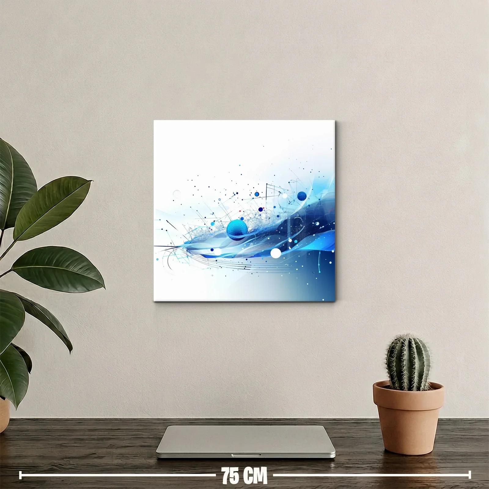 Composición abstracta en tonos azul y blanco dinámicos — miniatura 2