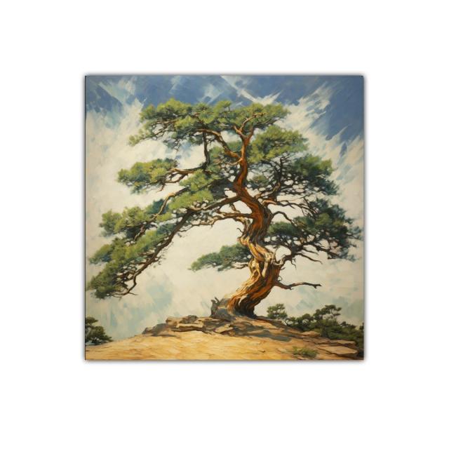 Árbol centenario en paisaje sereno y natural
