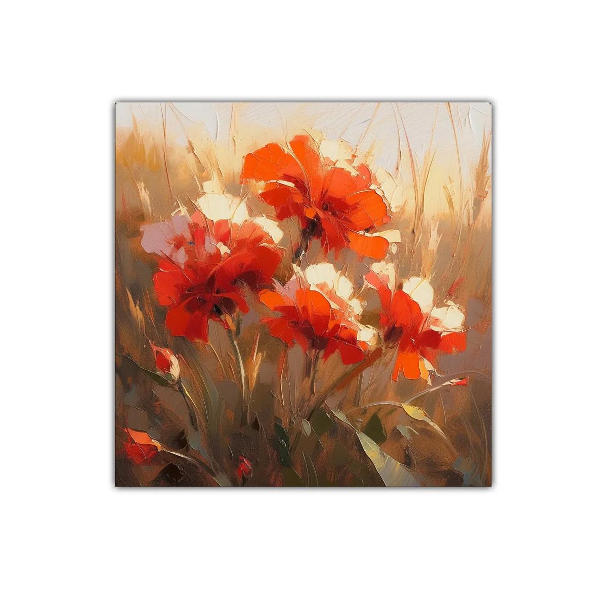Ramo de flores rojas con toque de luz cálida