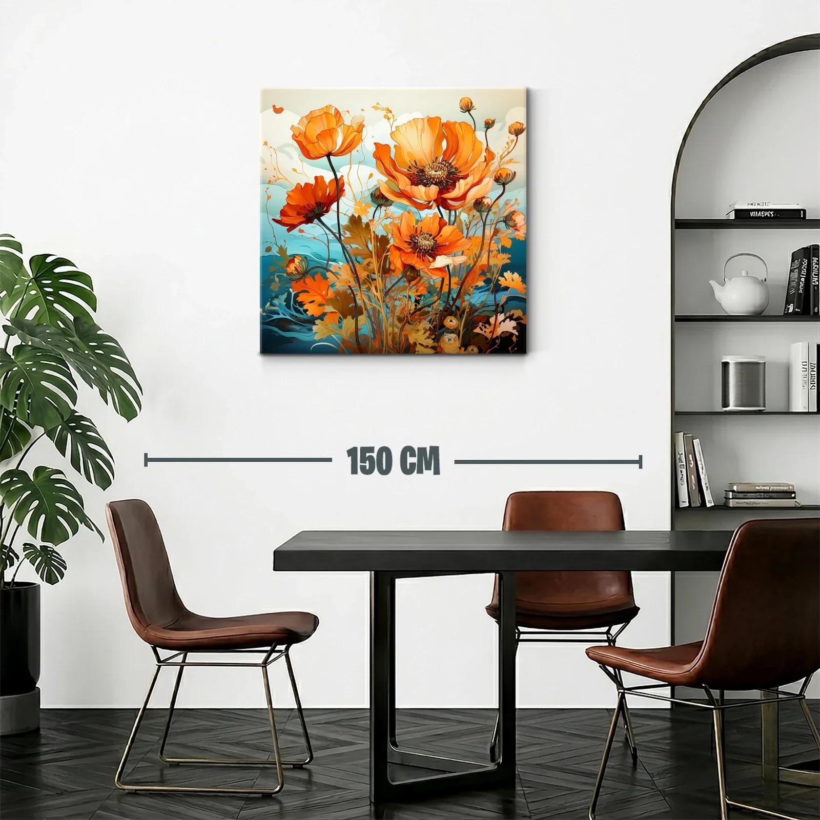 Flores anaranjadas vibrantes con fondo en tonos azules — miniatura 2