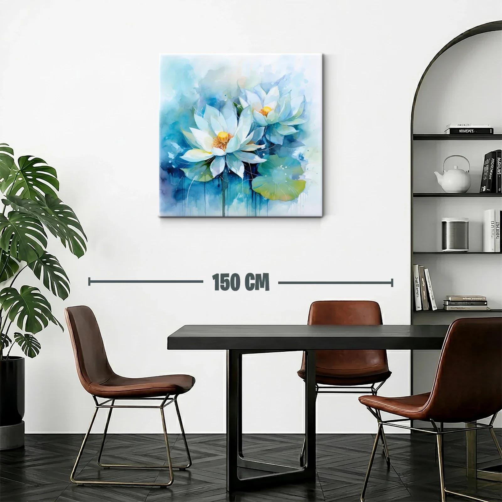 Serenidad en flores de loto blancas y tonos azules — miniatura 2