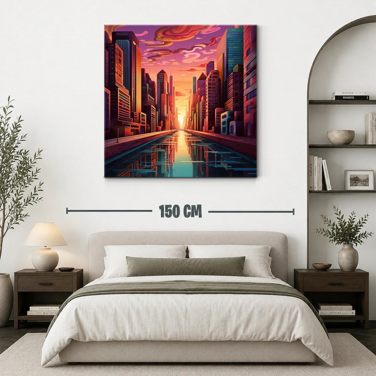 Atardecer urbano con reflejos de luz dorada y rosa — miniatura 3