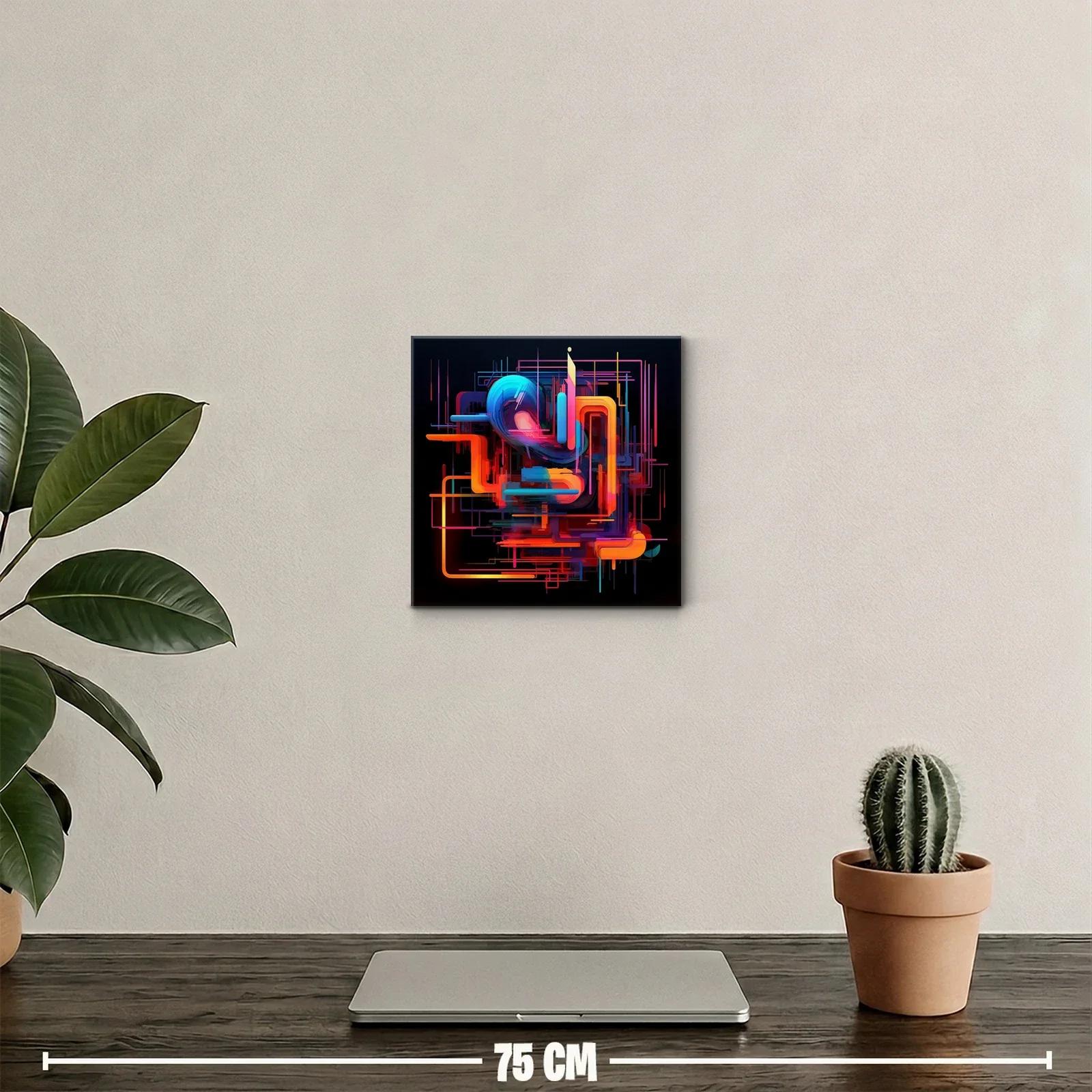 Composición abstracta con vibrantes líneas geométricas en colores brillantes — miniatura 2