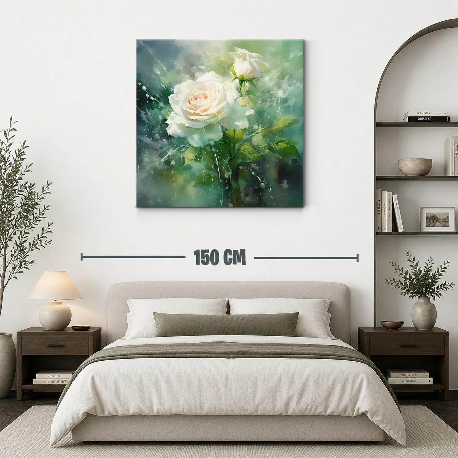 Elegancia natural de rosas blancas en tonos suaves y verdes — miniatura 3