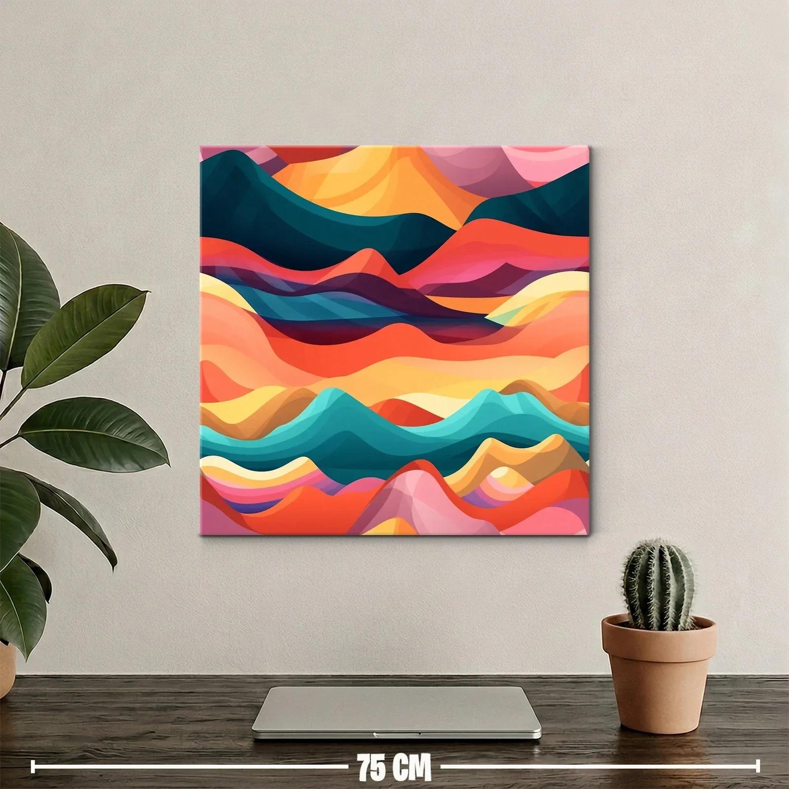 Composición abstracta en vibrantes tonos cálidos y fríos — miniatura 2
