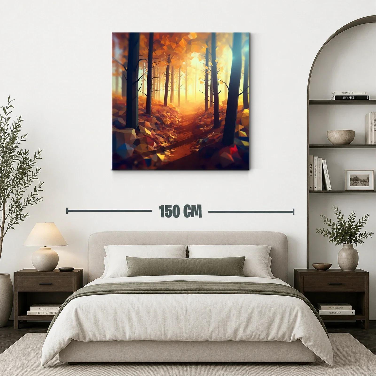 Camino dorado entre árboles en bosque otoñal — miniatura 3
