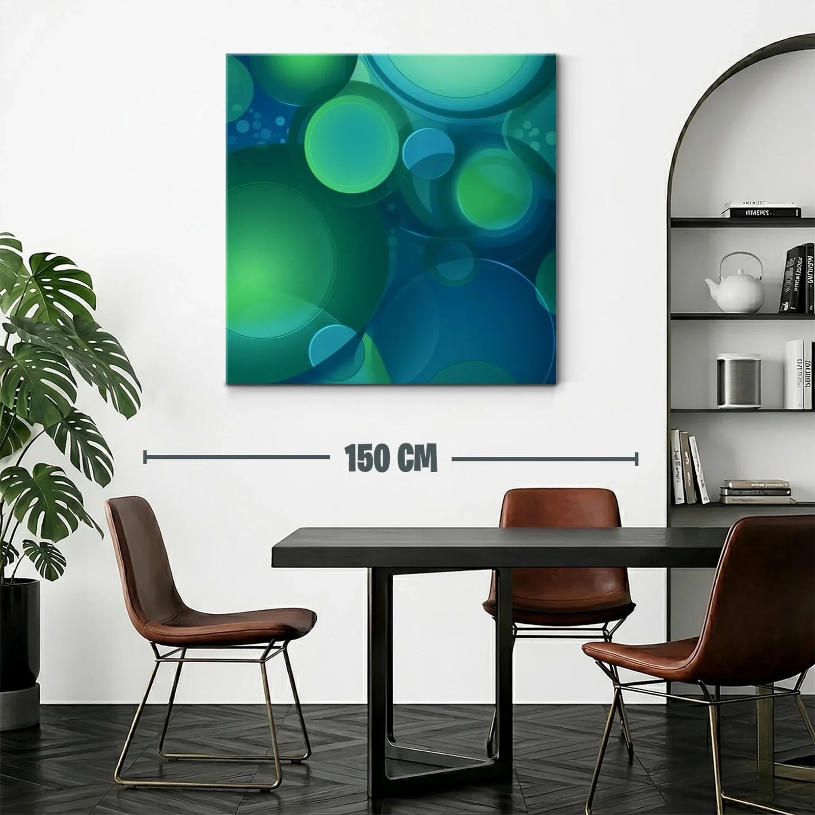 Composición abstracta de círculos en tonos verdes y azules — miniatura 2