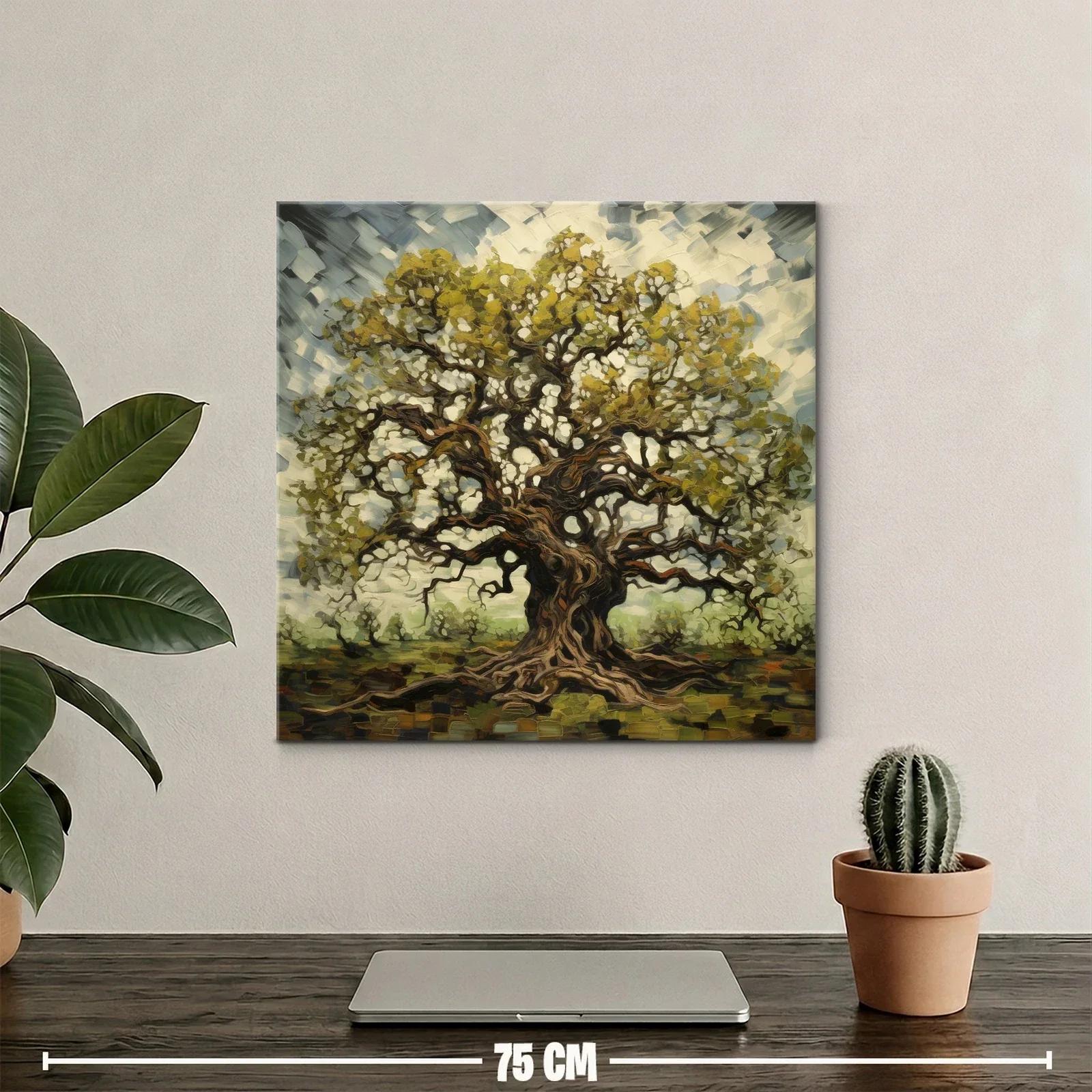 Árbol imponente con ramas entrelazadas y follaje dorado — miniatura 2