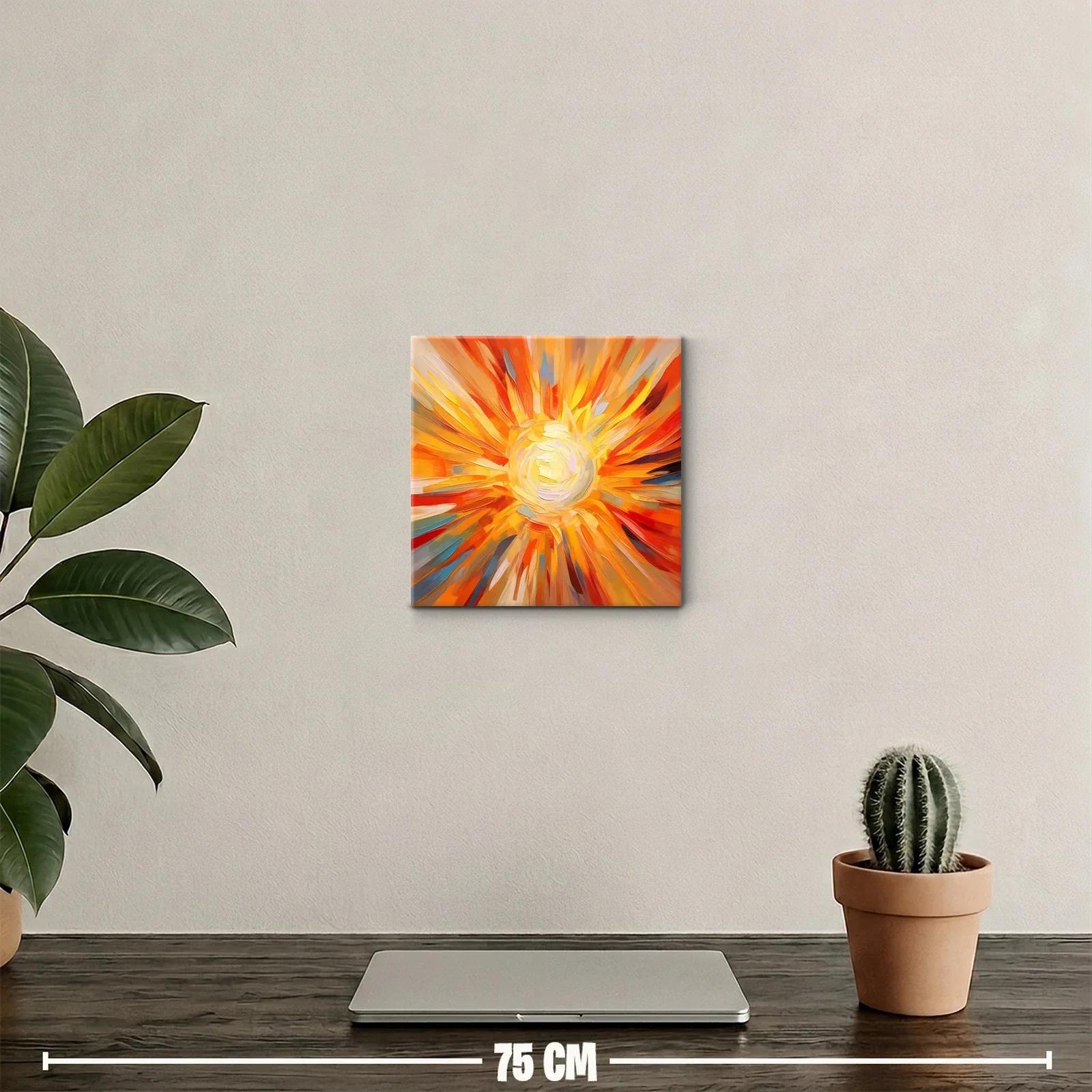 Cuadro abstracto con explosión de luz y color vibrante — miniatura 2