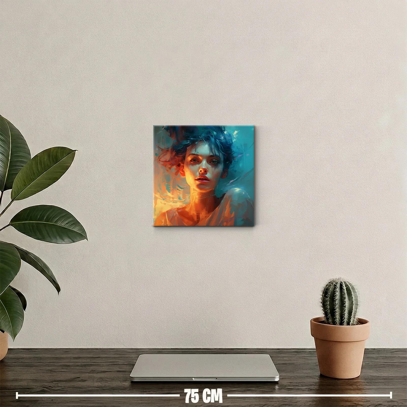 Retrato vibrante de mujer con luz cálida y fría — miniatura 2