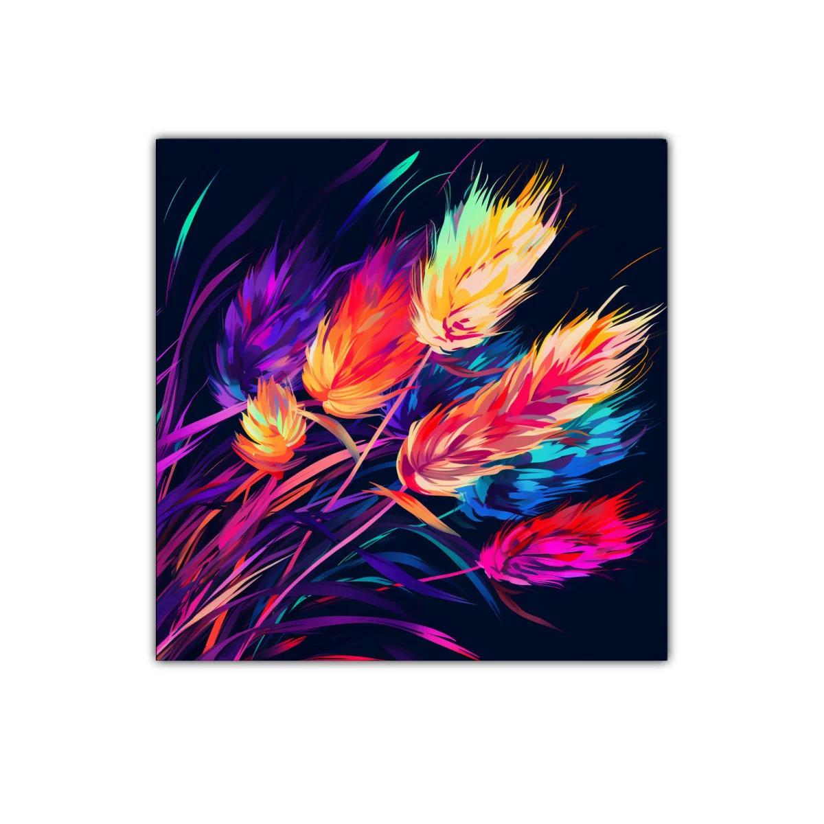 Explosión de color en ramo vibrante de flores abstractas