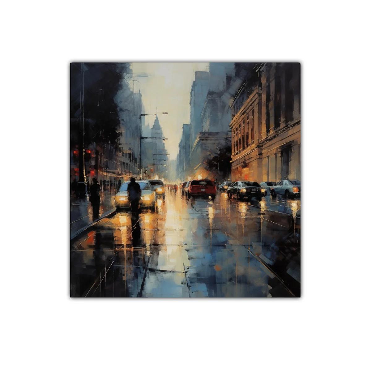 Atardecer urbano con reflejos de luz y movimiento — imagen principal