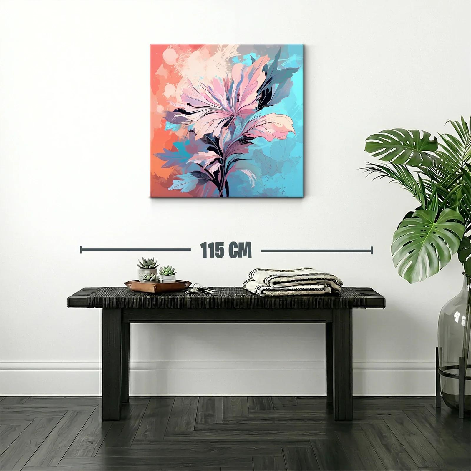 Flor abstracta en tonos pastel y contraste vibrante — miniatura 2