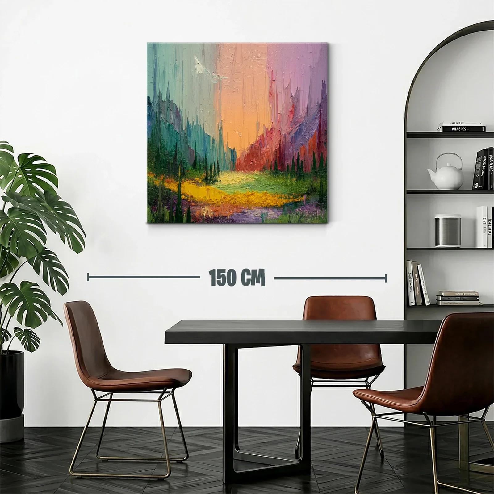 Paisaje abstracto con vibrantes tonos pastel y texturas — miniatura 2