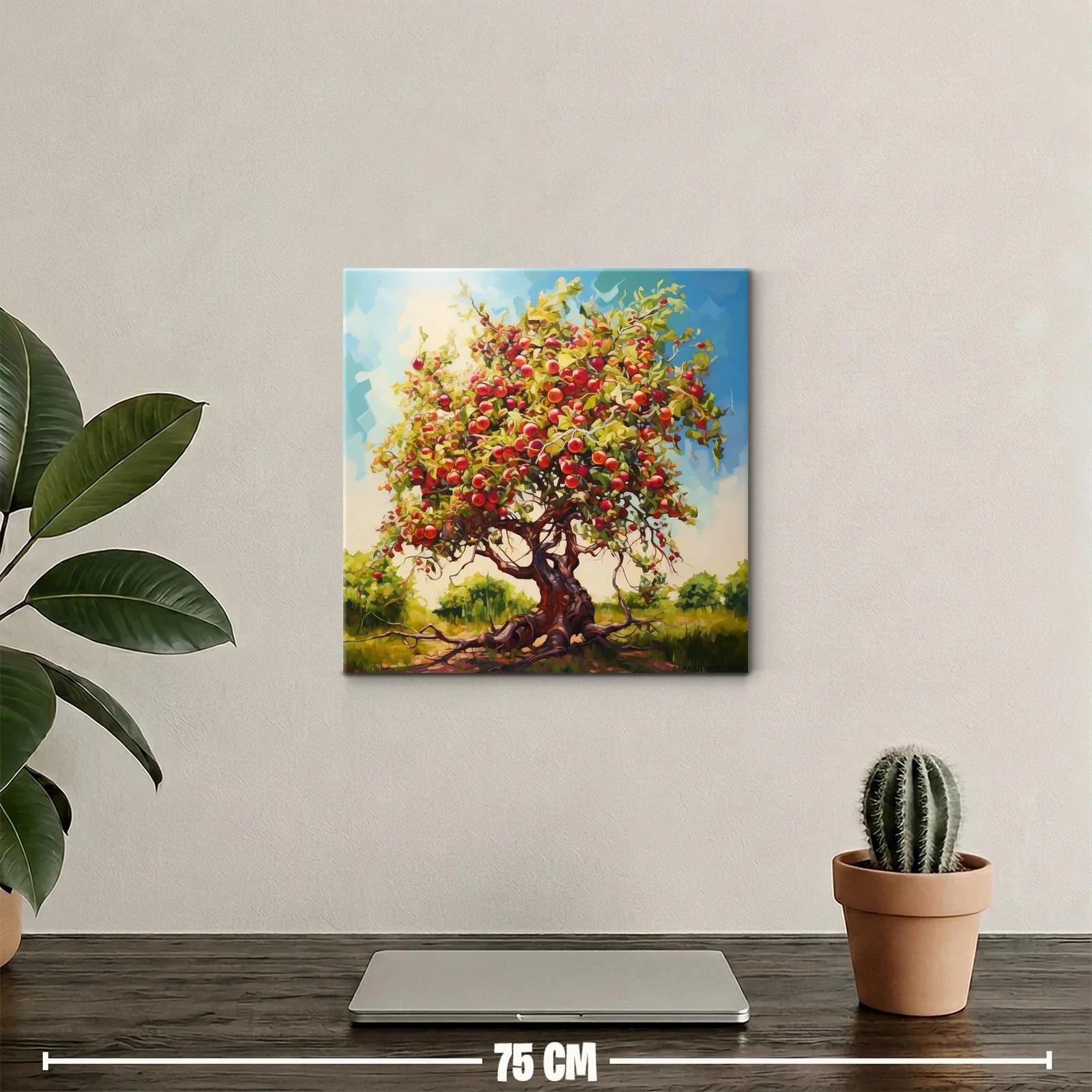 Árbol rebosante de manzanas en paisaje soleado — miniatura 2