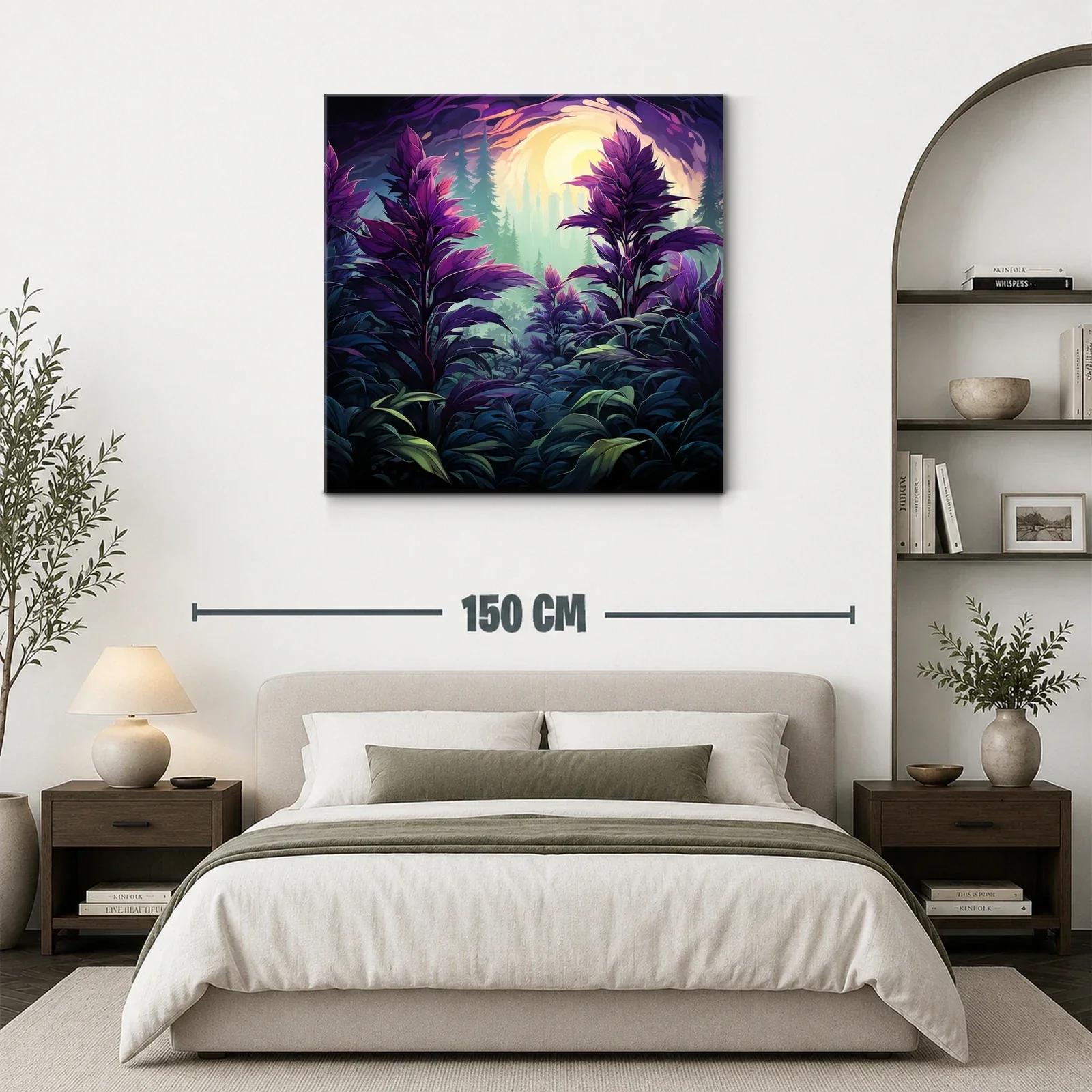 Paisaje onírico de hojas violetas y luz resplandeciente — miniatura 3