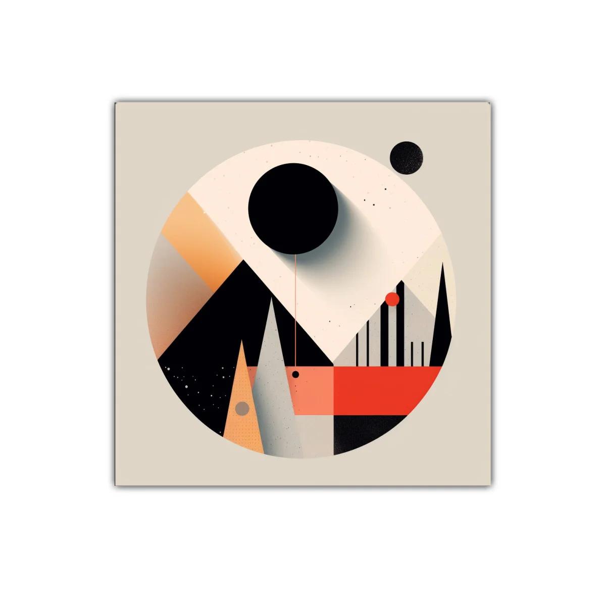 Composición geométrica circular con contrastes vibrantes — imagen principal