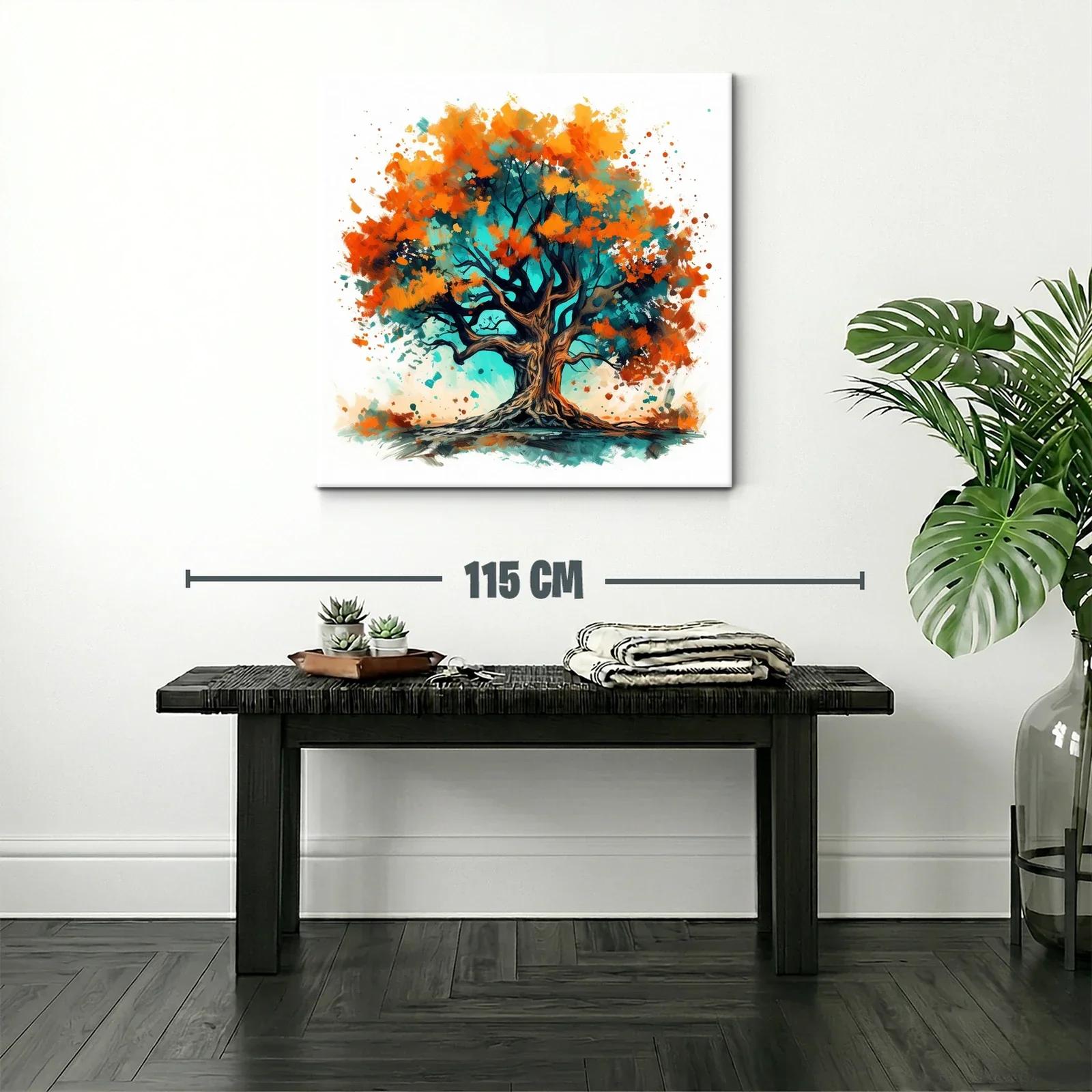 Árbol vibrante con tonos cálidos y frescos en composición dinámica — miniatura 2
