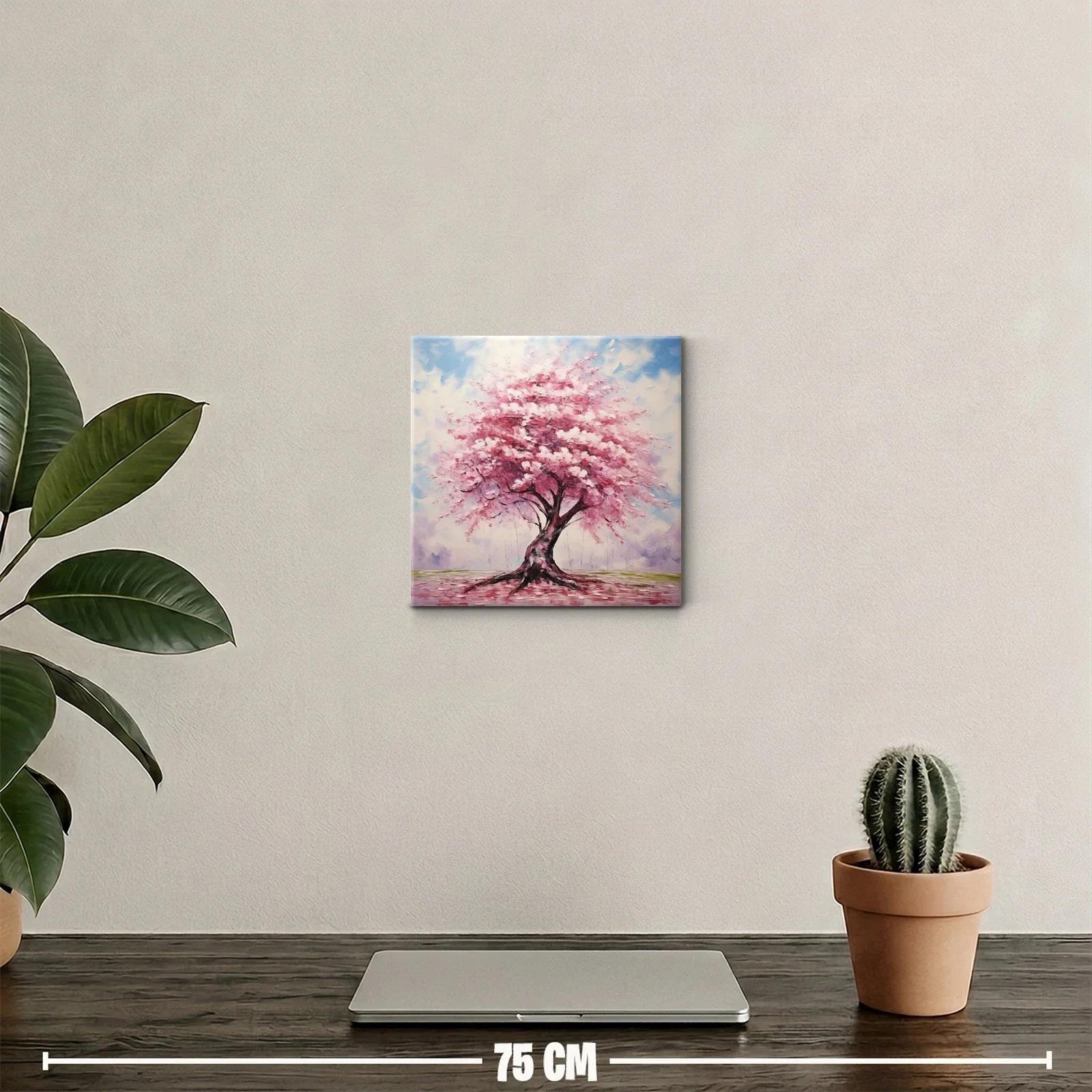 Árbol con flores rosas en paisaje sereno y luminoso — miniatura 2