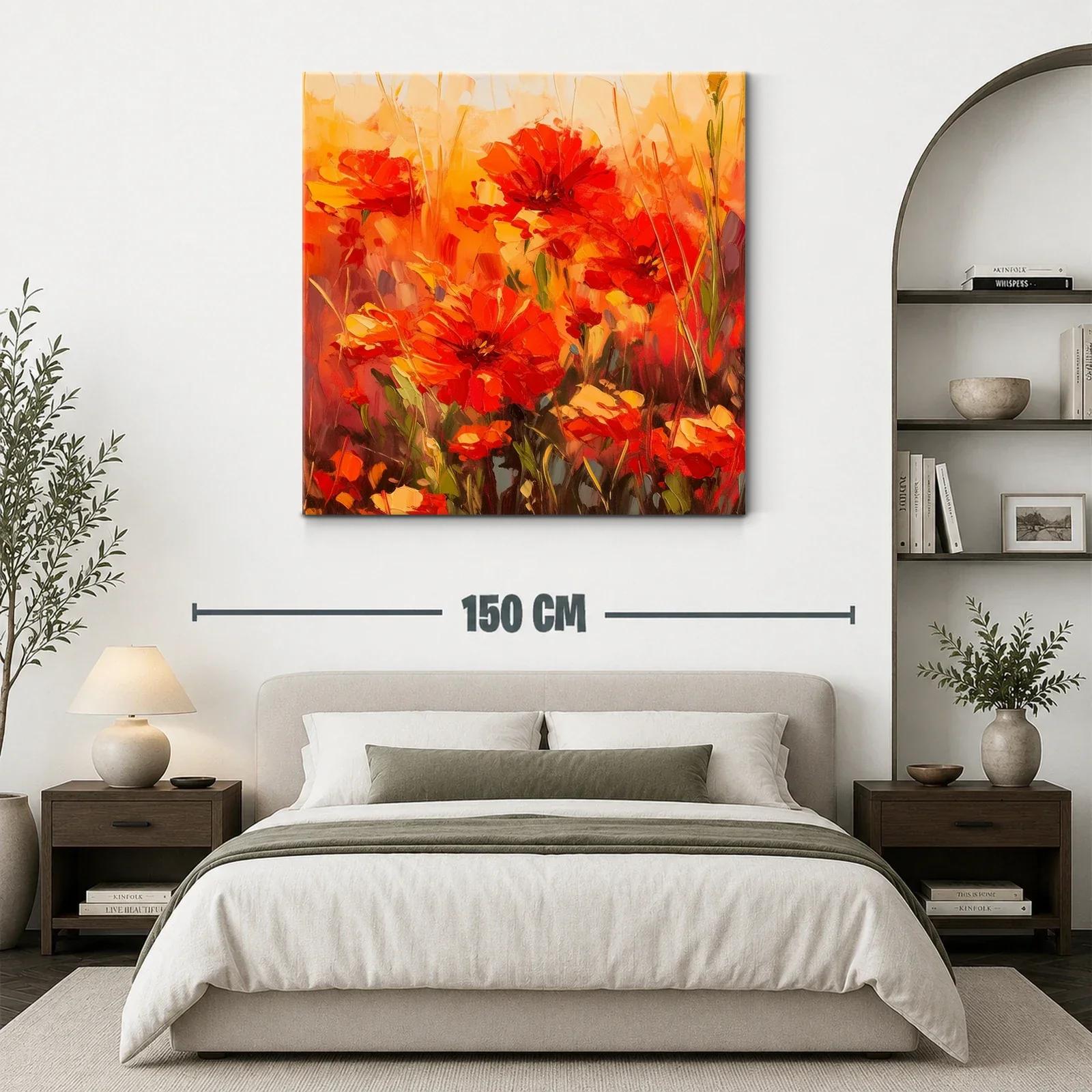 Explosión de amapolas rojas en atmósfera cálida — miniatura 3