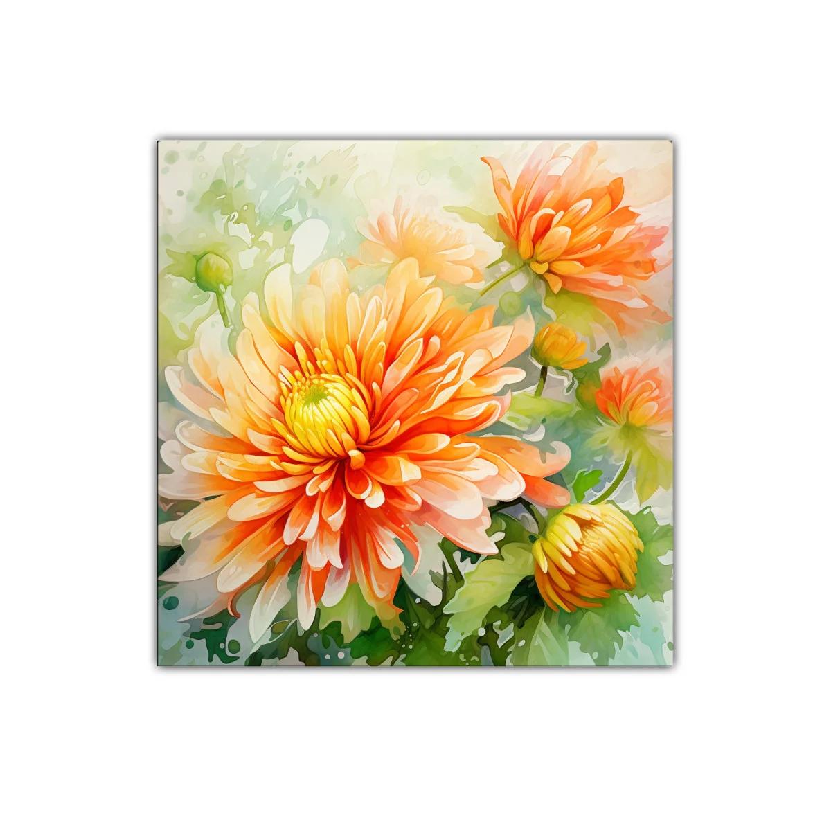 Cuadro decorativo con flores vibrantes en tonos naranjas — imagen principal