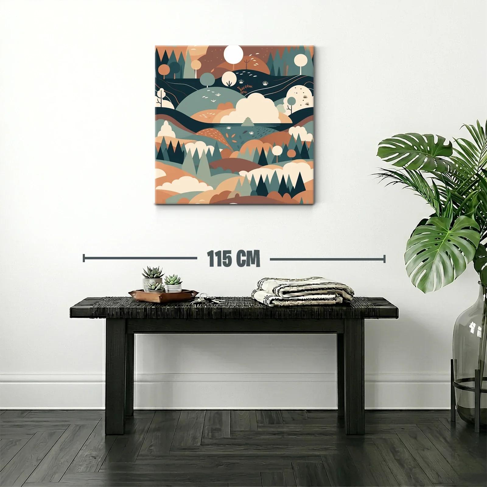 Paisaje abstracto sereno con tonos tierra y formas suaves — miniatura 2