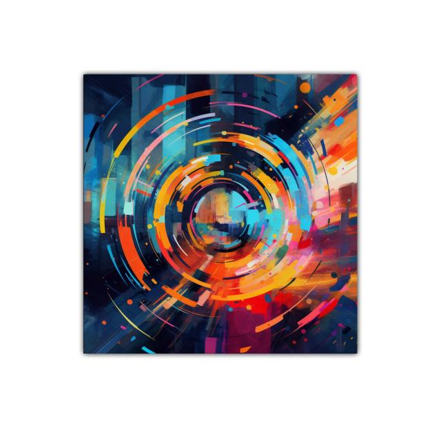 Cuadro decorativo con patrón circular de vibrantes colores