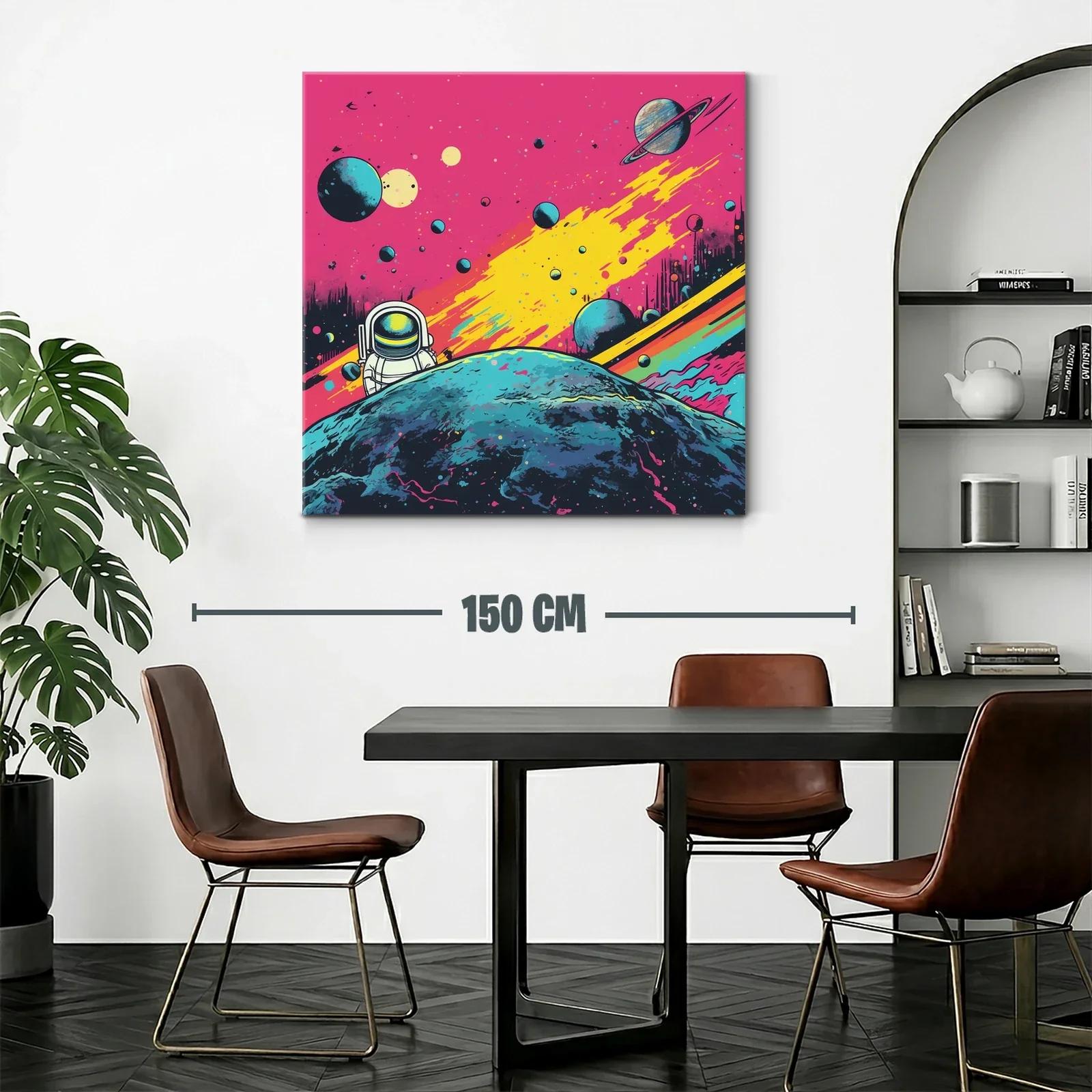 Espacio Cosmos con Astronauta en Fondo Vibrante — miniatura 2