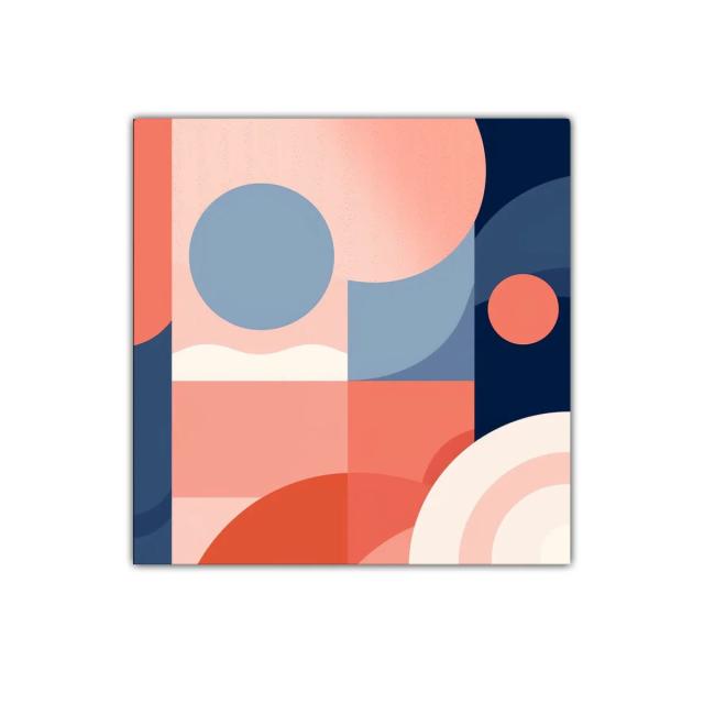 Cuadro decorativo con formas geométricas y tonos cálidos