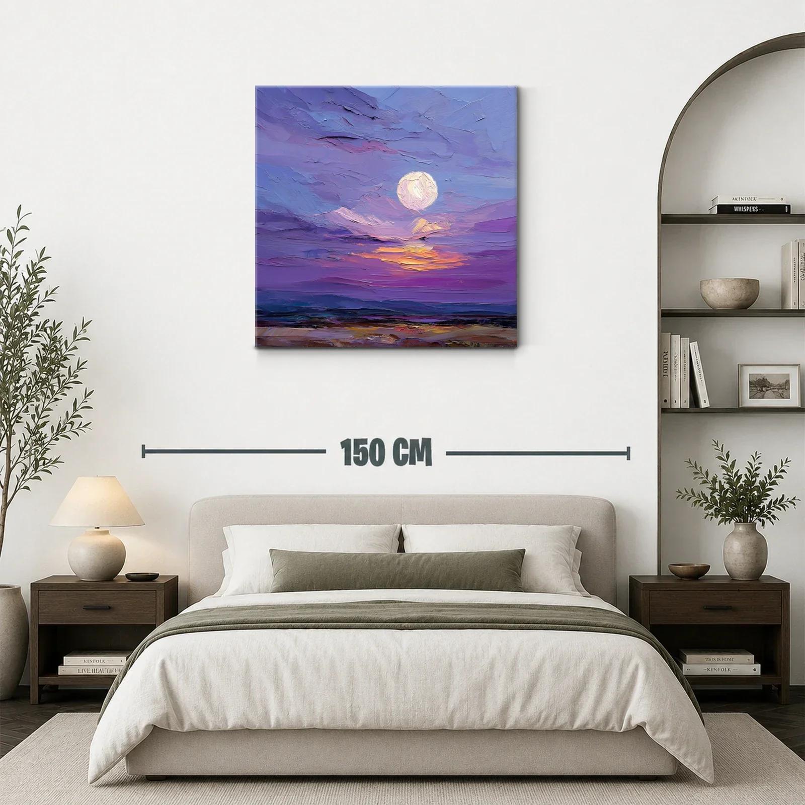 Cielo Nocturno con Luna y Atardecer en Tonos Morados — miniatura 3