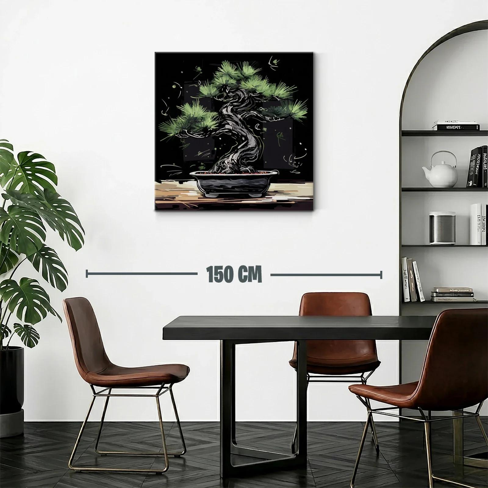 Bonsái elegante con tonos verdes y negros — miniatura 2