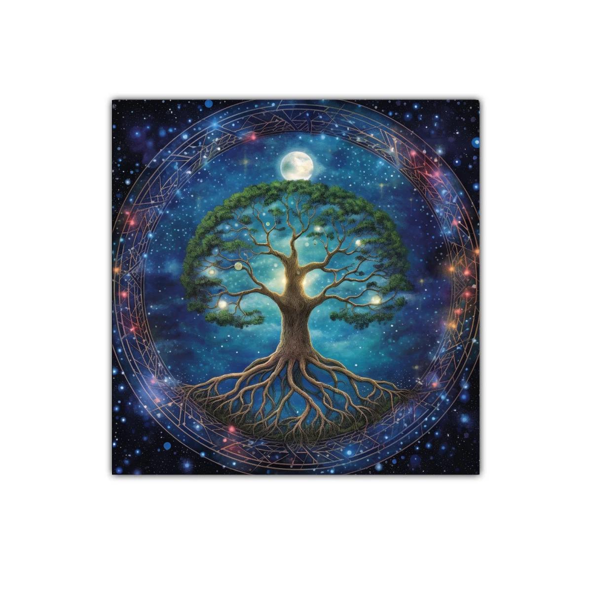 Árbol de la vida iluminado bajo un cielo estrellado — imagen principal
