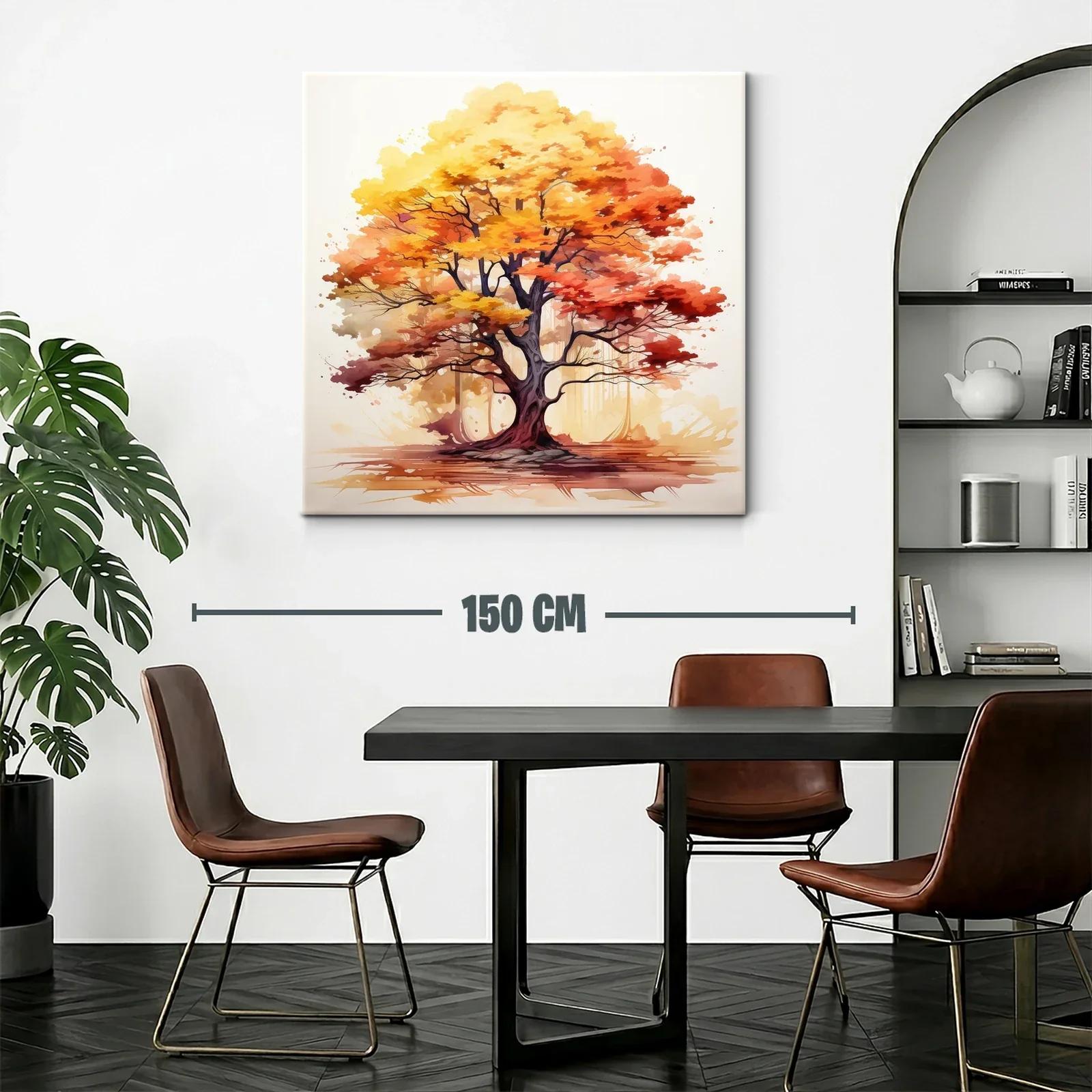 Arbol otoñal con tonos cálidos intensos y vibrantes — miniatura 2