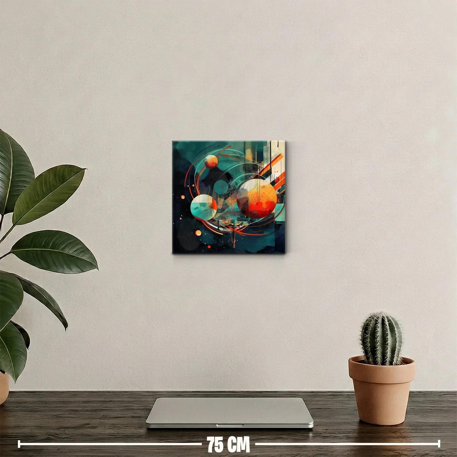 Composición abstracta con formas circulares y trazos dinámicos — miniatura 2