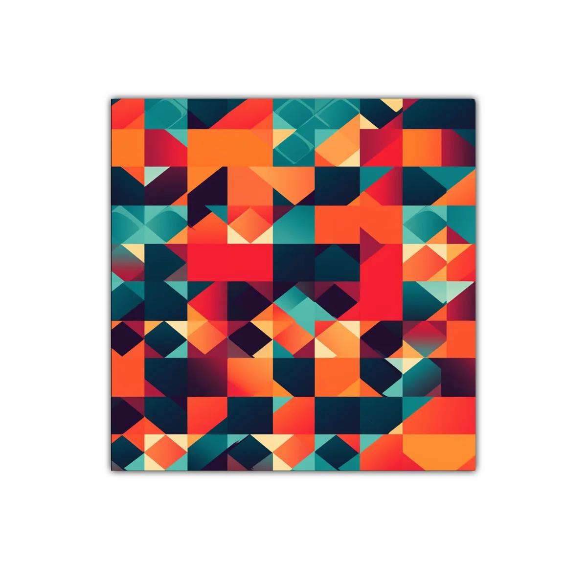 Composición geométrica vibrante en tonos cálidos y fríos — imagen principal