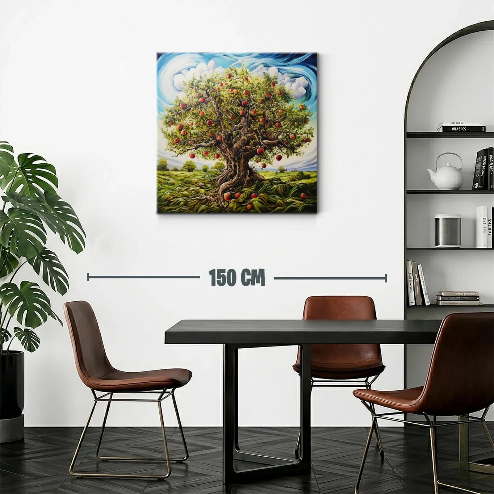 Árbol frutal exuberante con manzanas rojas maduras — miniatura 2
