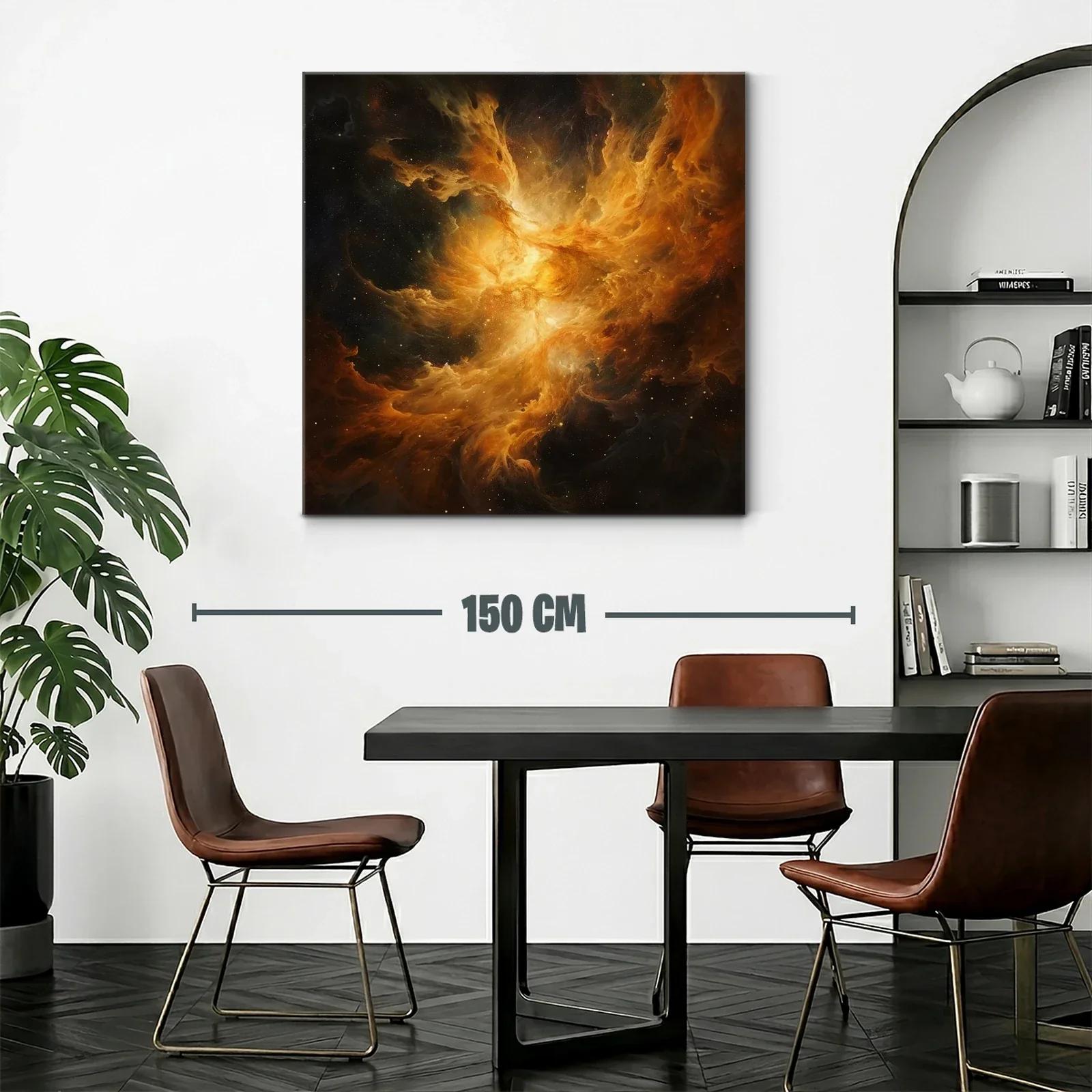 Cuadro de nebulosa cósmica en tonos cálidos intensos — miniatura 2