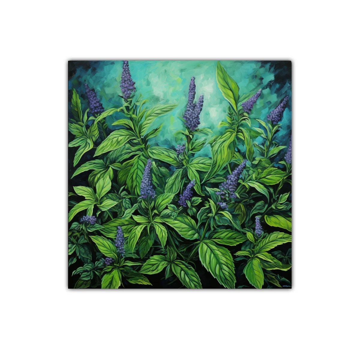 Belleza natural en follaje verde y flores moradas vibrantes