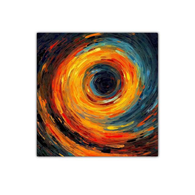 Cuadro decorativo espiral de colores cálidos y fríos