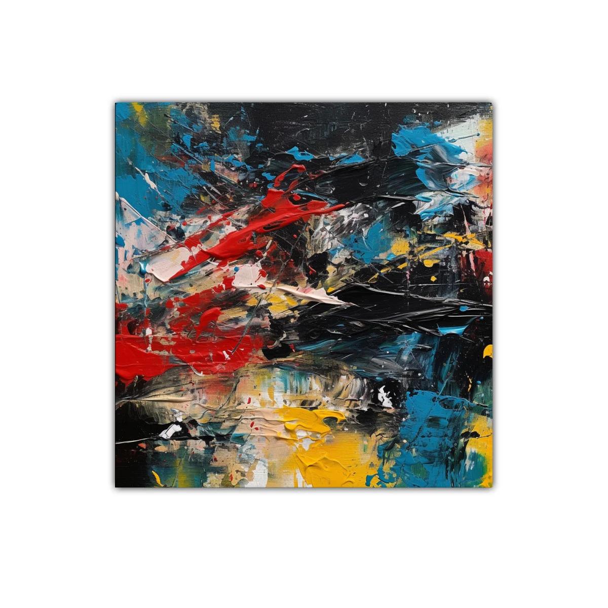 Cuadro abstracto con explosión de colores vibrantes — imagen principal