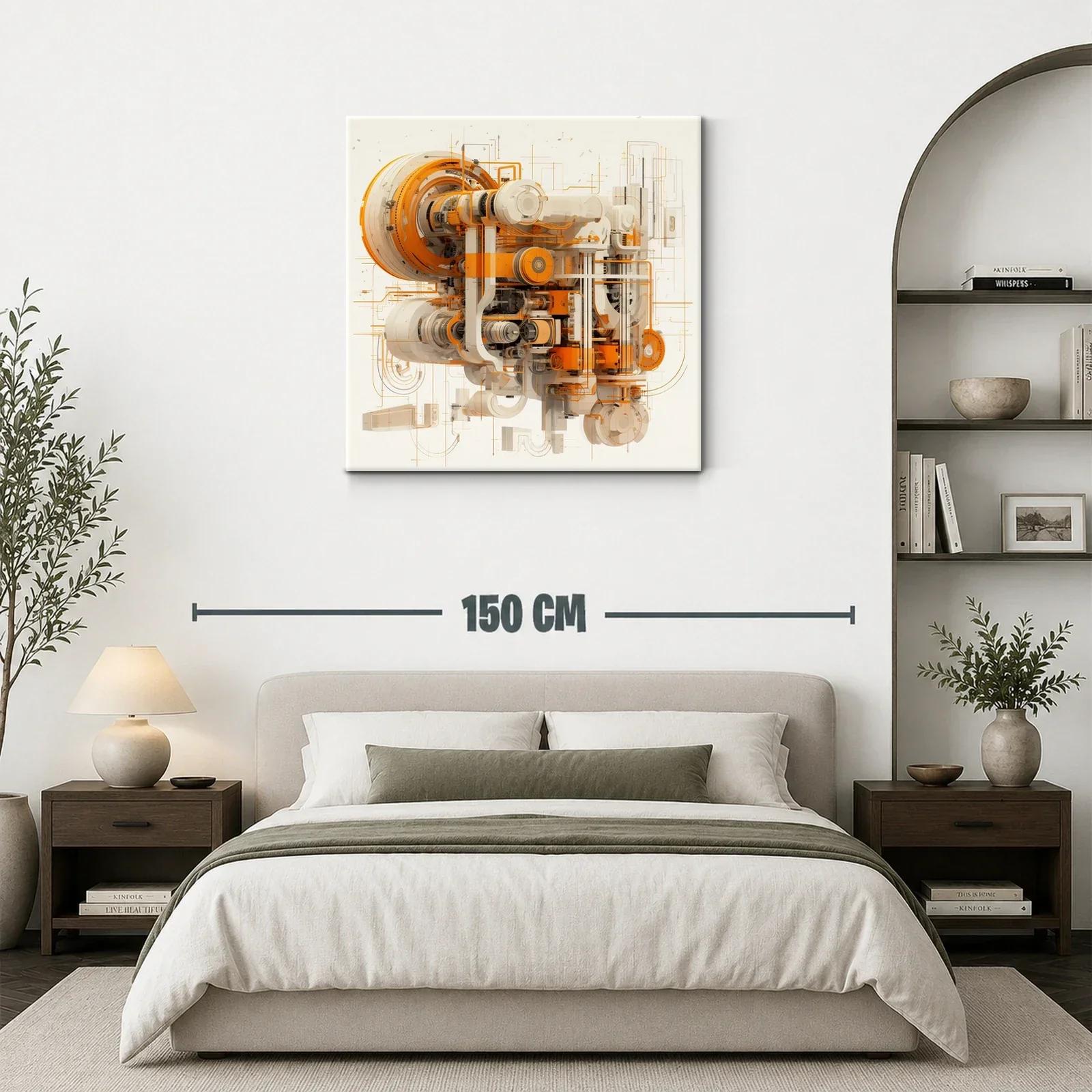 Composición abstracta futurista en tonos naranjas y neutros — miniatura 3