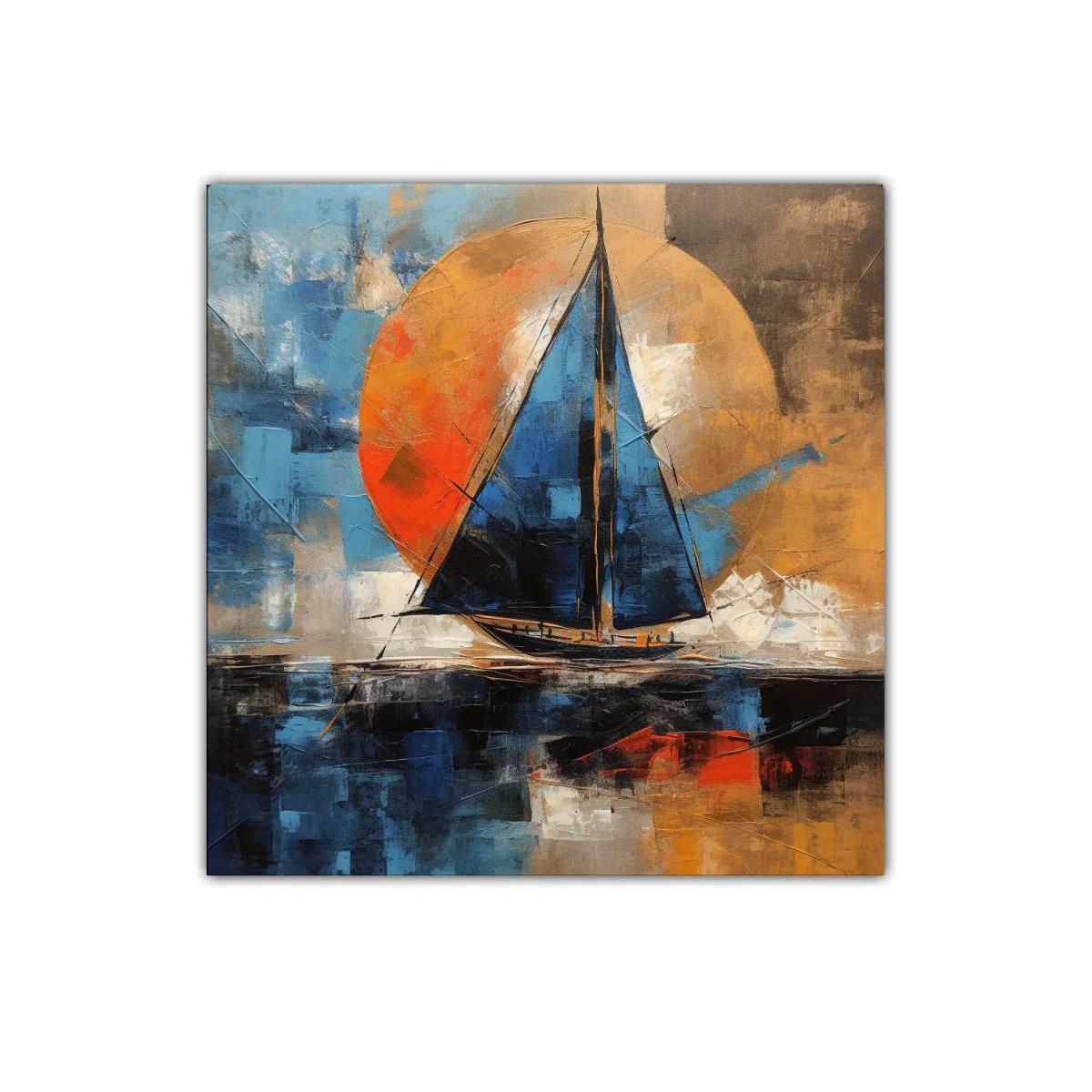 Navegando al Atardecer con Brisa Cálida y Azul