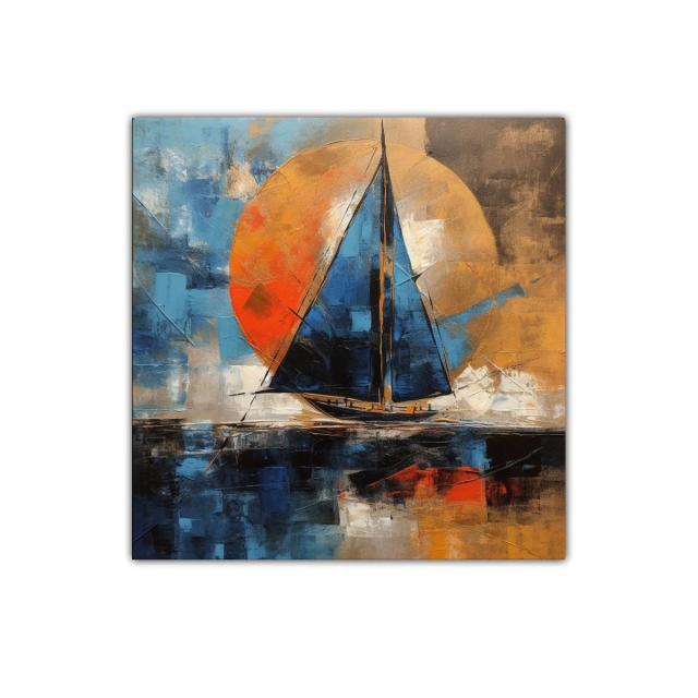 Navegando al Atardecer con Brisa Cálida y Azul