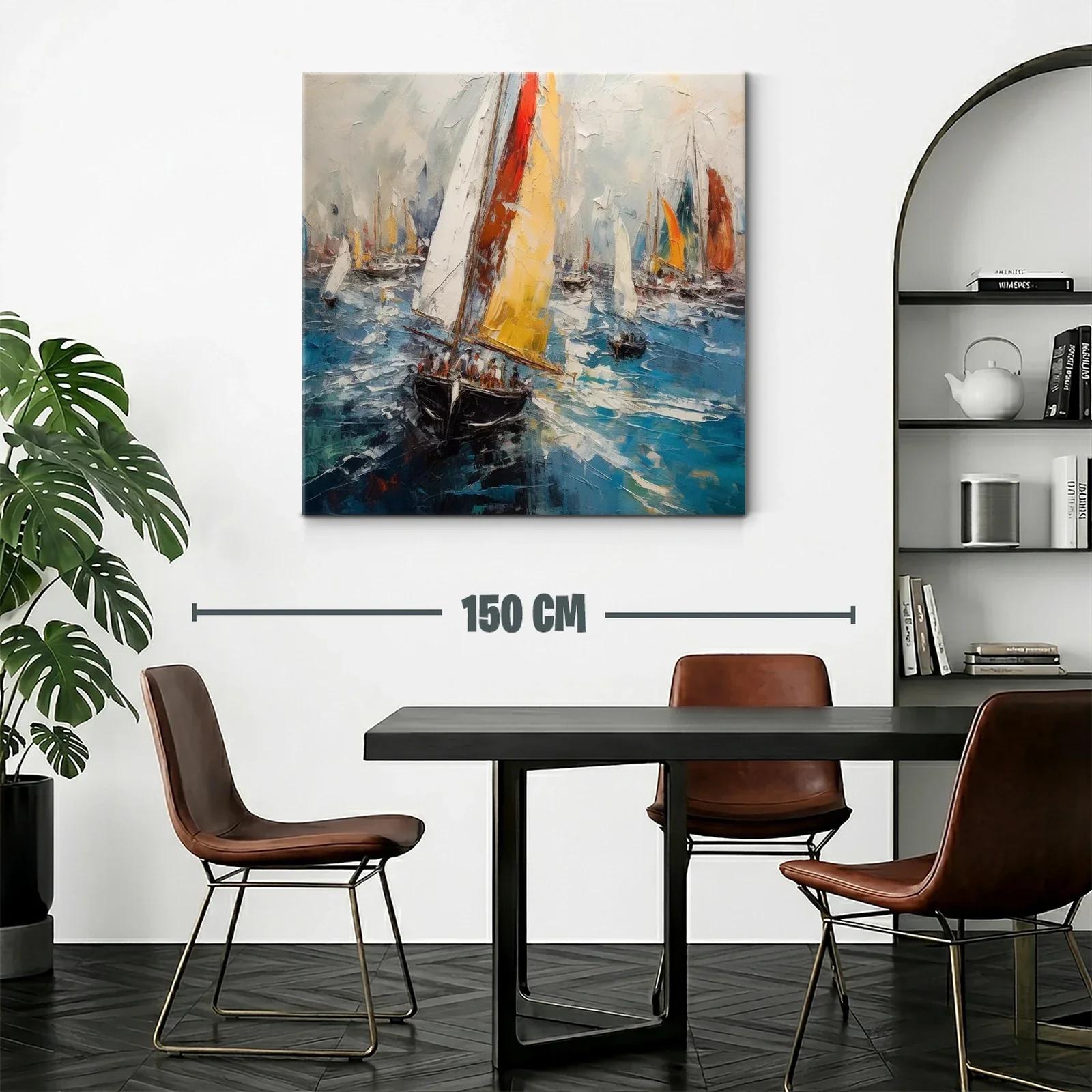 Regata de veleros en vibrantes aguas azules — miniatura 2