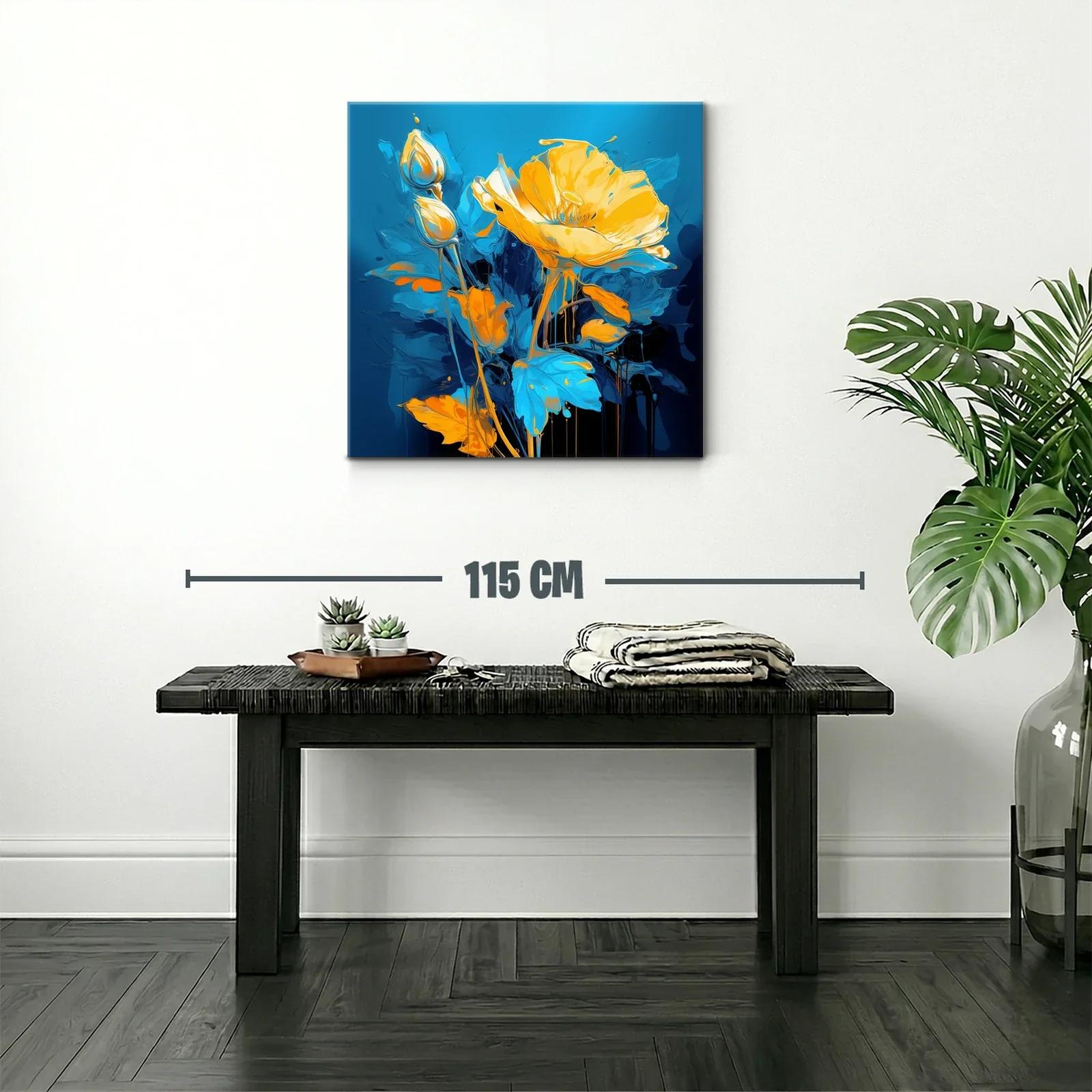 Flores vibrantes en tonos azules y naranjas intensos — miniatura 2