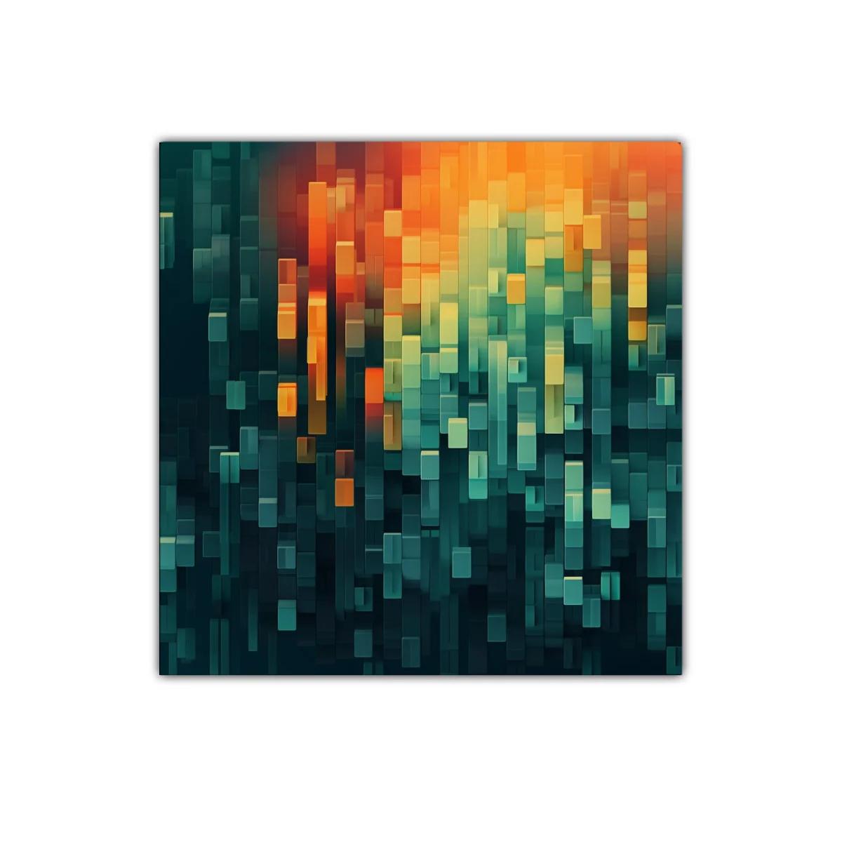Composición abstracta con bloques y luz cálida vibrante — imagen principal