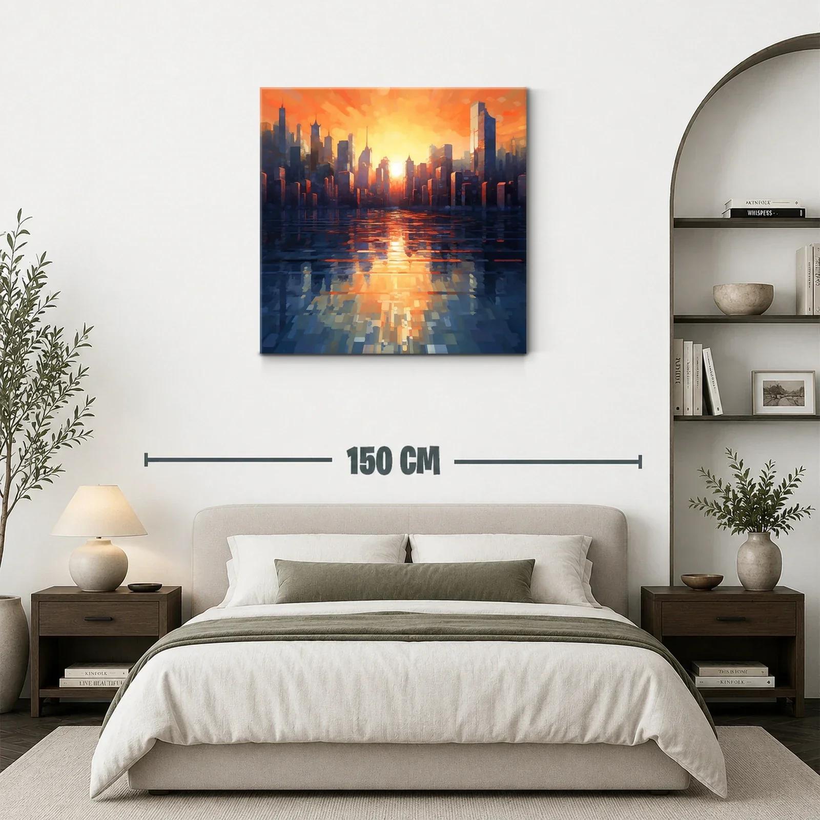 Atardecer vibrante en la silueta de la ciudad moderna — miniatura 3