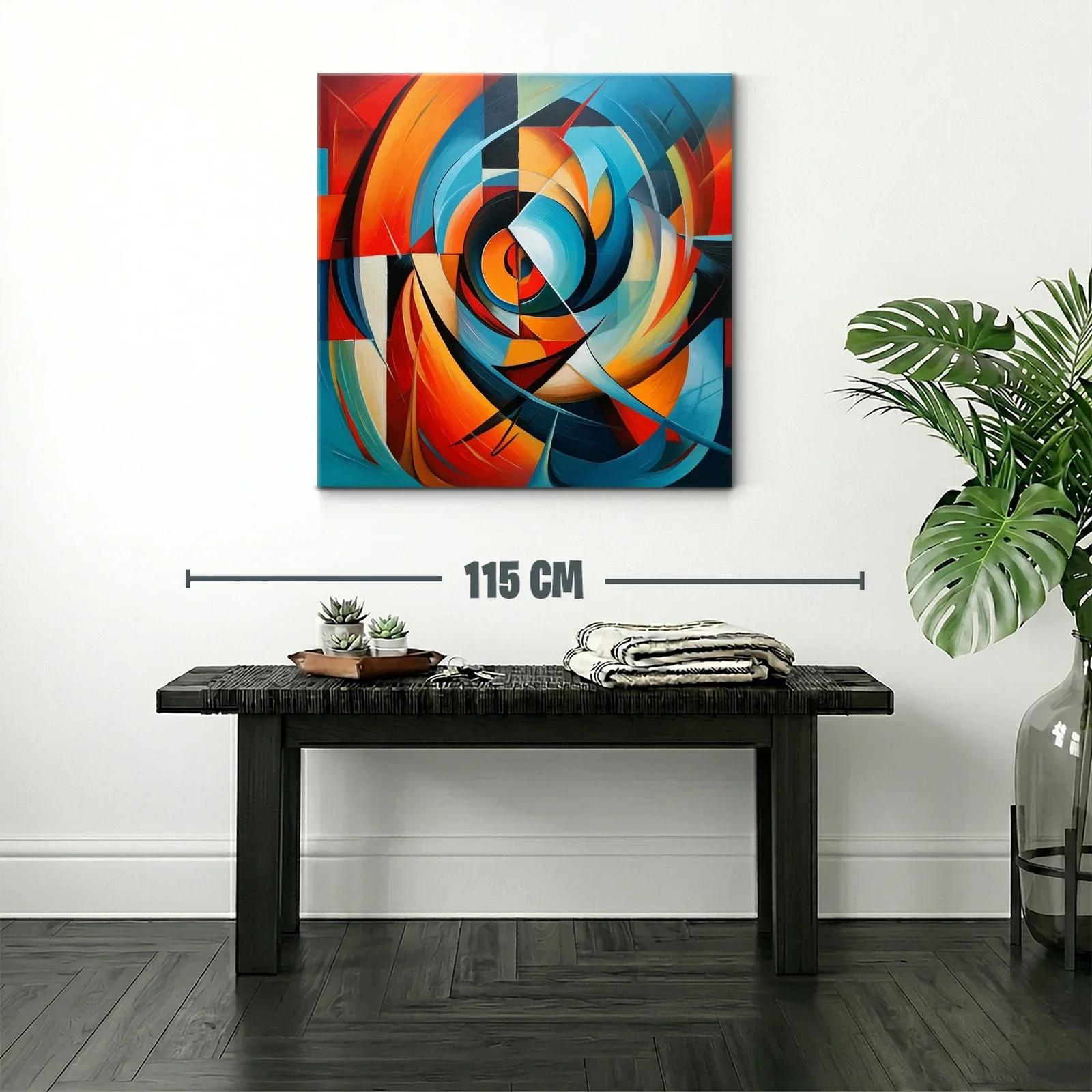 Diseño abstracto vibrante en tonos cálidos y azules — miniatura 2