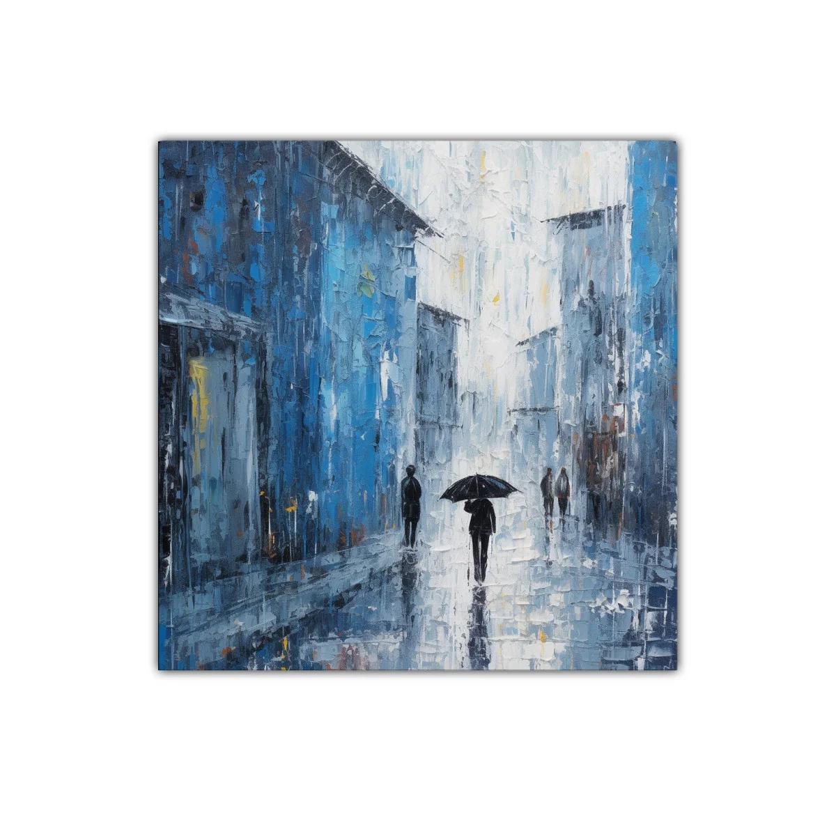 Callejones urbanas en lluvia con tonalidades azules — imagen principal